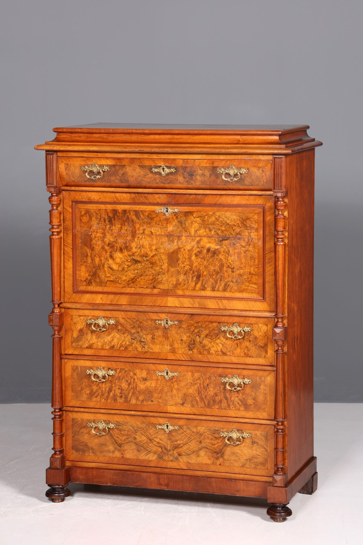 Wunderschöner Gründerzeit Sekretär Vertiko Highboard Louis Philippe Kommode um 1880