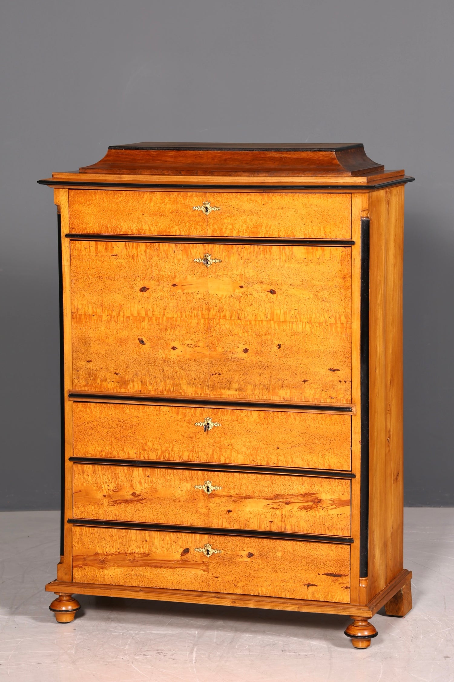 G614 Finish Cm Stilvoller Biedermeier Sekretär Louis Philippe Vertiko Antik Kommode Schreibkommode Office Desk (Kopie)