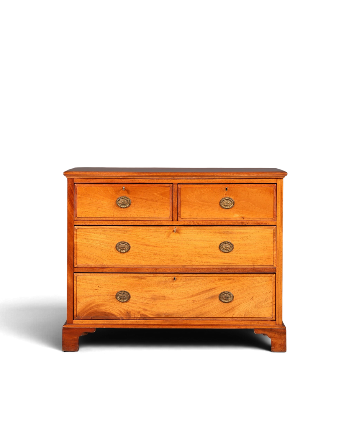 Hauptstadt Möblerei englische Kommode aus massivem Holz im Antik-Stil mit drei Schubladen und dekorativen Beschlägen