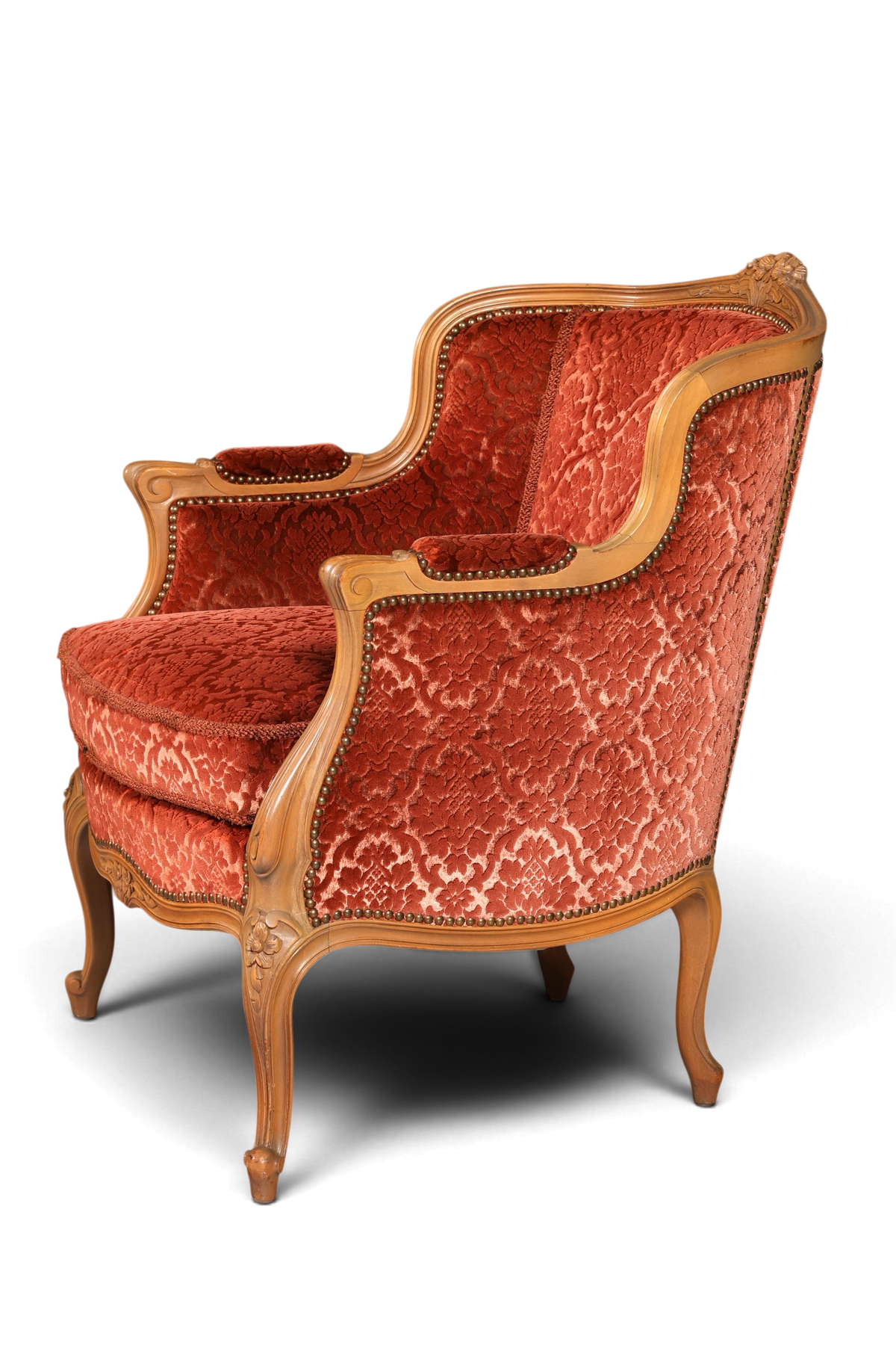 Edler Chippendale Armlehnsessel Barock Stil Sessel Samt Stoff Armchair Sessel 1 von 2