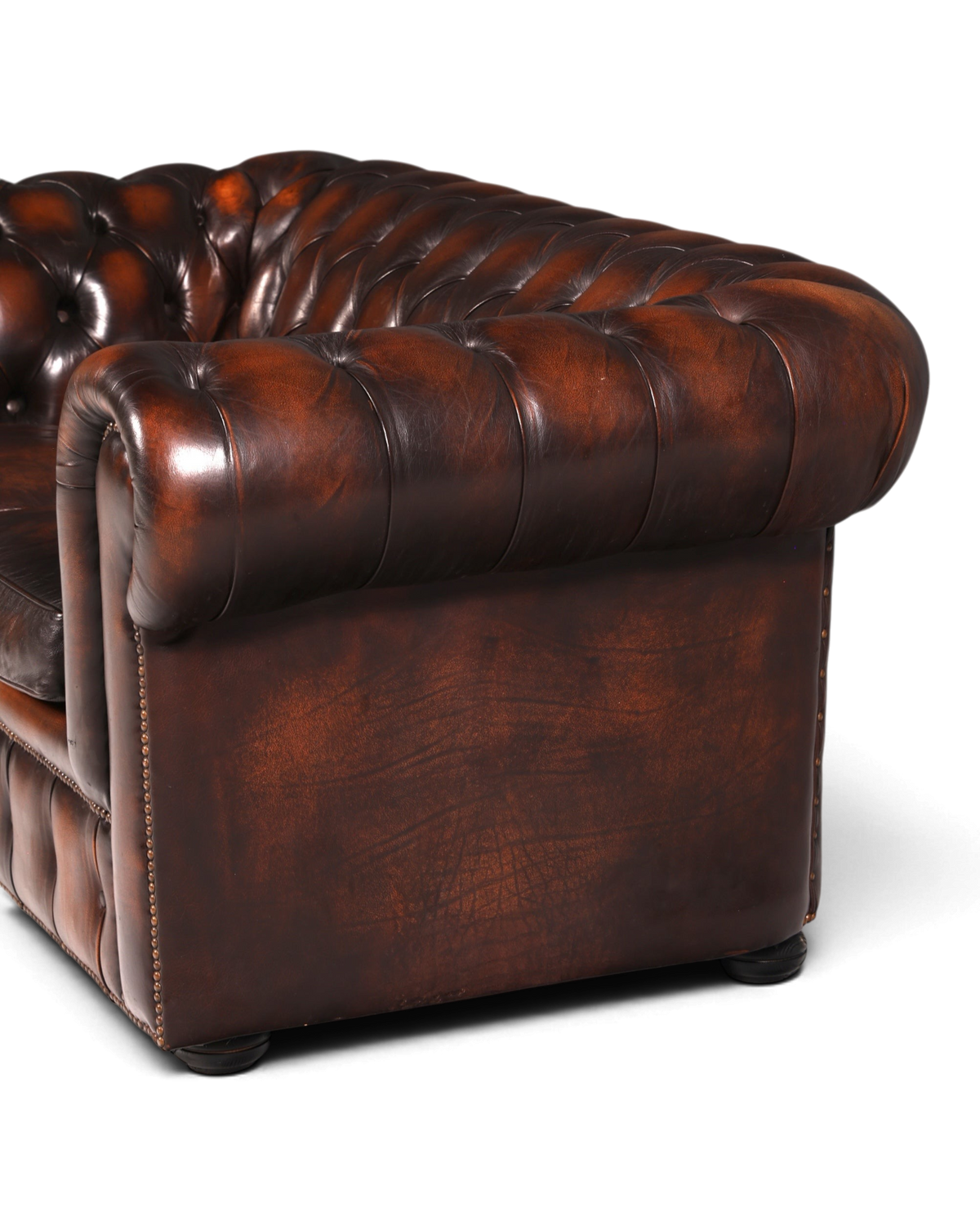 Edles Original Chesterfield Sofa 2-Sitzer Couch Echt Leder Englisch Antik Polstersofa