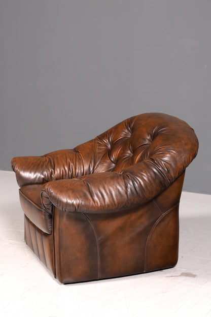 Wunderschöner Original Chesterfield Ledersessel Echt Leder Englisch Herrensessel Vintage