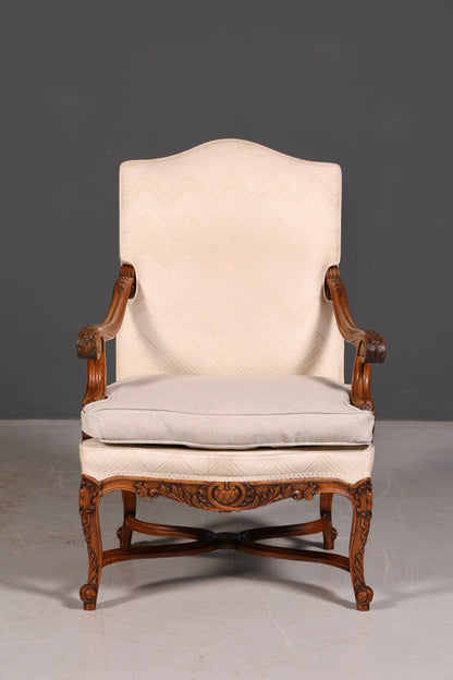 Elegant Louis Philippe Armchair, Gründerzeit Antique Armchair, Secretary Chair, Upholstered Armchair 2 of 2