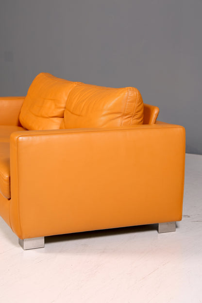 Wunderschönes Ledersofa der Marke Giulio Marelli Cognac Echtleder Couch 2- bis 3-Sitzer Designer Sofa Wohnzimmer