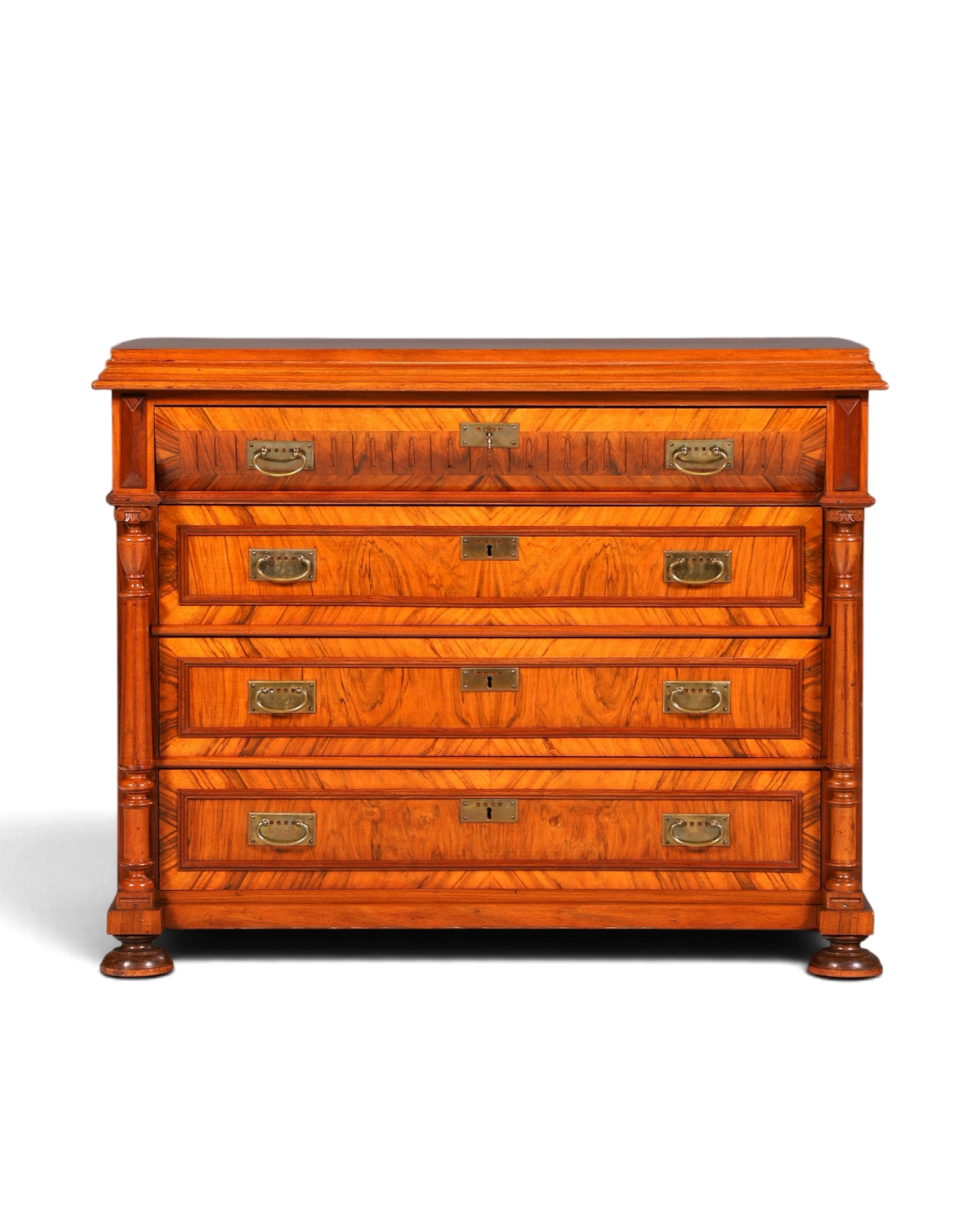 Hauptstadt Möblerei Gründerzeit Kommode im Louis Philippe Stil aus massivem Holz mit vier Schubladen um 1890