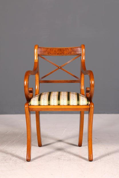 Wunderschöner Englischer Stuhl UK Armlehnstuhl Antik Stil Regency Sekretär Stuhl Eibe Polsterstuhl 4 von 5