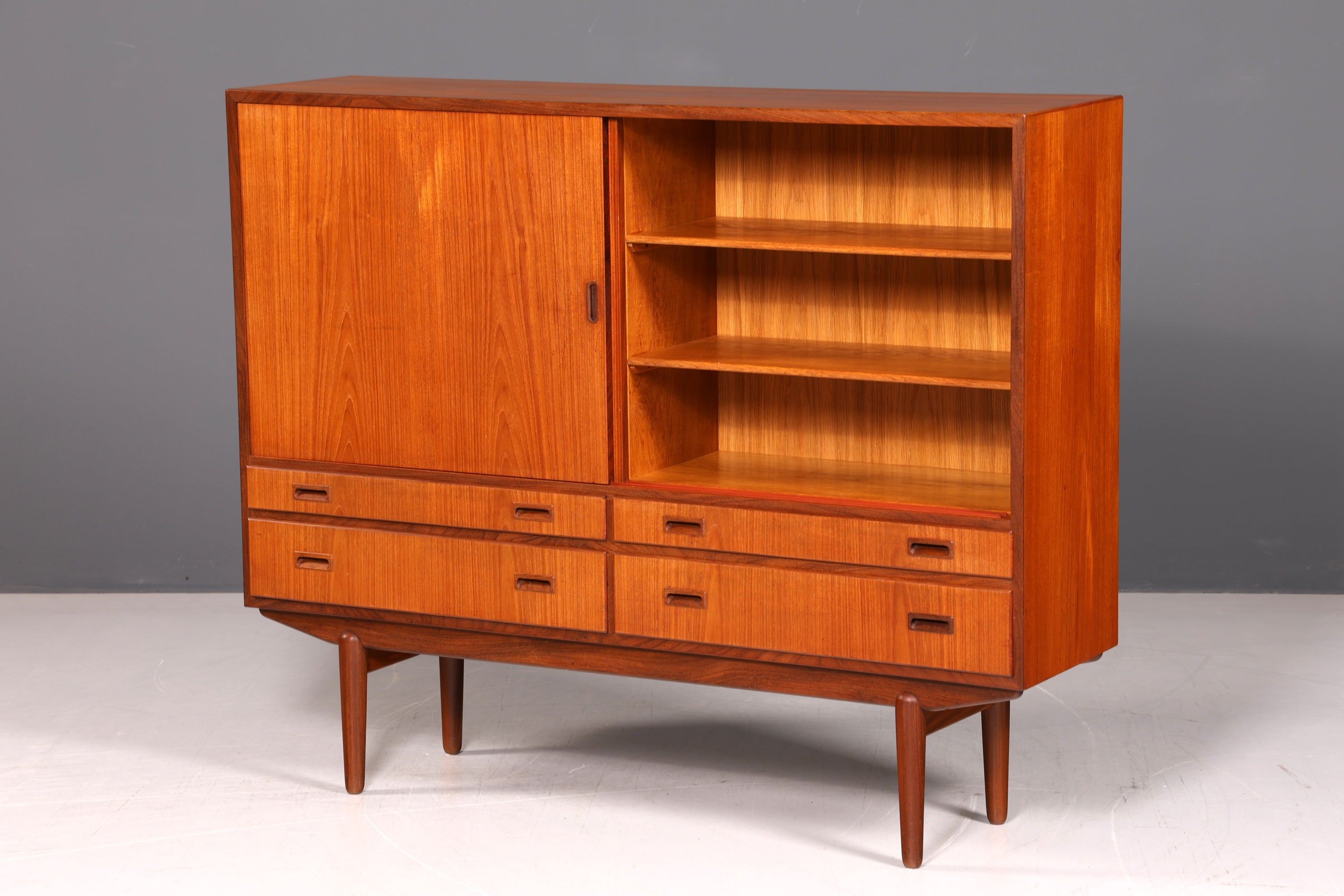 Edles Mid Century Sideboard Vintage Schrank Retro Highboard Danish Design Teak Holz Kommode Designer