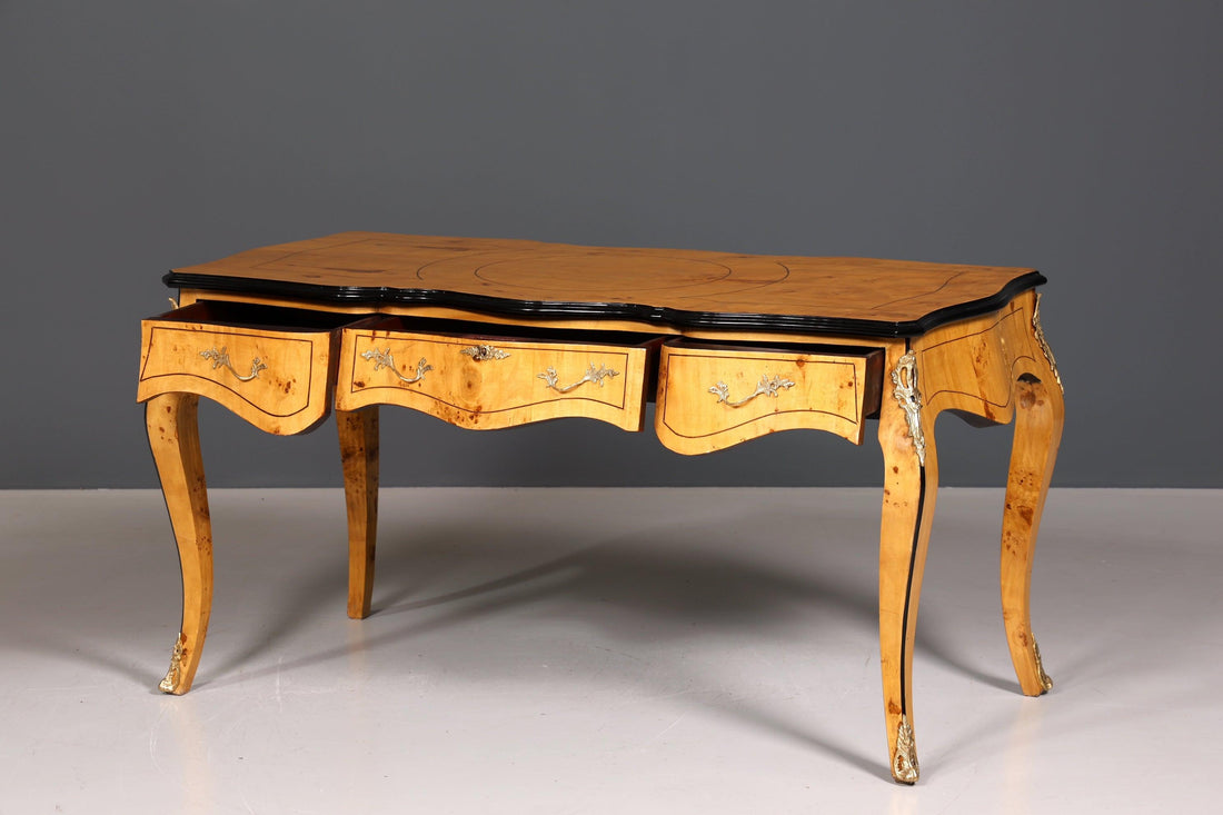 Eleganter Schreibtisch im Biedermeier Stil Bürotisch Birke Office Desk