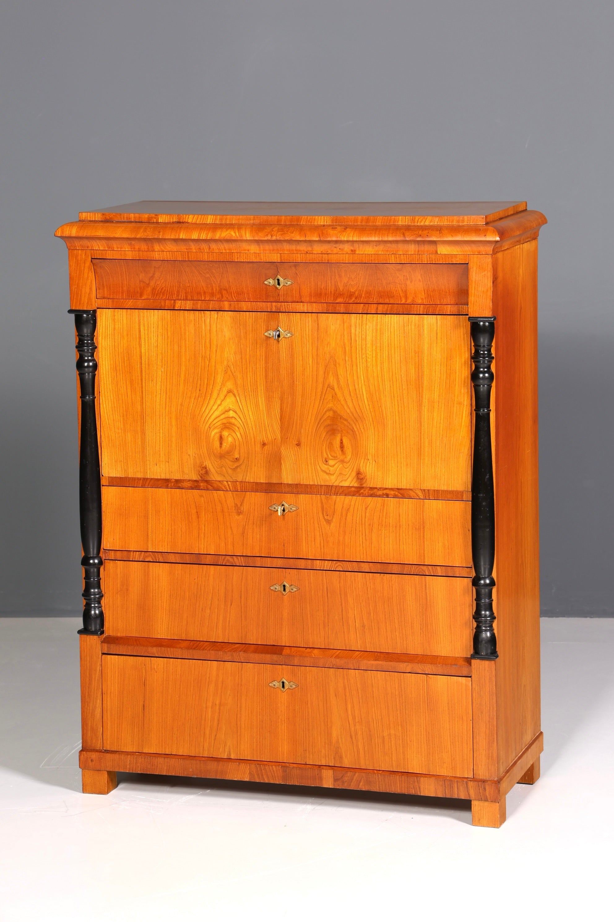 Beautiful Original Biedermeier Secretary around 1860 English Chest of Drawers Antique Office Chest of Drawers