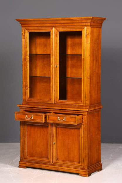 Edle Original Selva Vitrine Antik Stil massiv Holz Buffet Villa Borghese Schrank Bibliothek