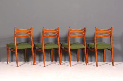 4x Mid Century Teak Holz Stühle Made in Denmark Retro Stuhlset Danish Design Vintage Küchenstühle