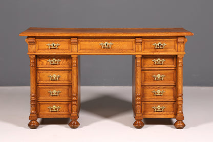 Traumhafter Gründerzeit Schreibtisch Jugendstil Bürotisch Löwenfüße Antik Massivholz