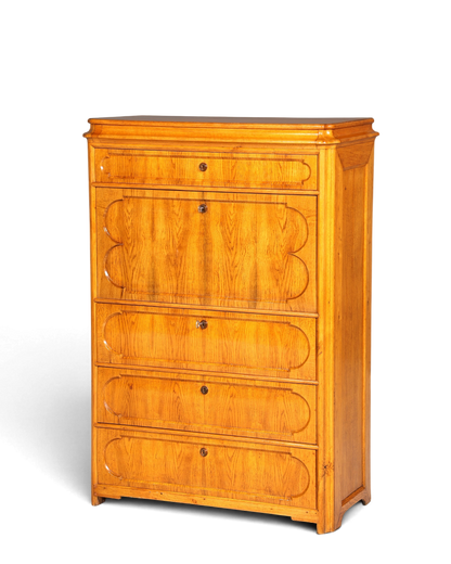 E893 Finish Stilvoller Biedermeier Sekretär Louis Philippe Vertiko Antik Kommode Schreibkommode Office Desk