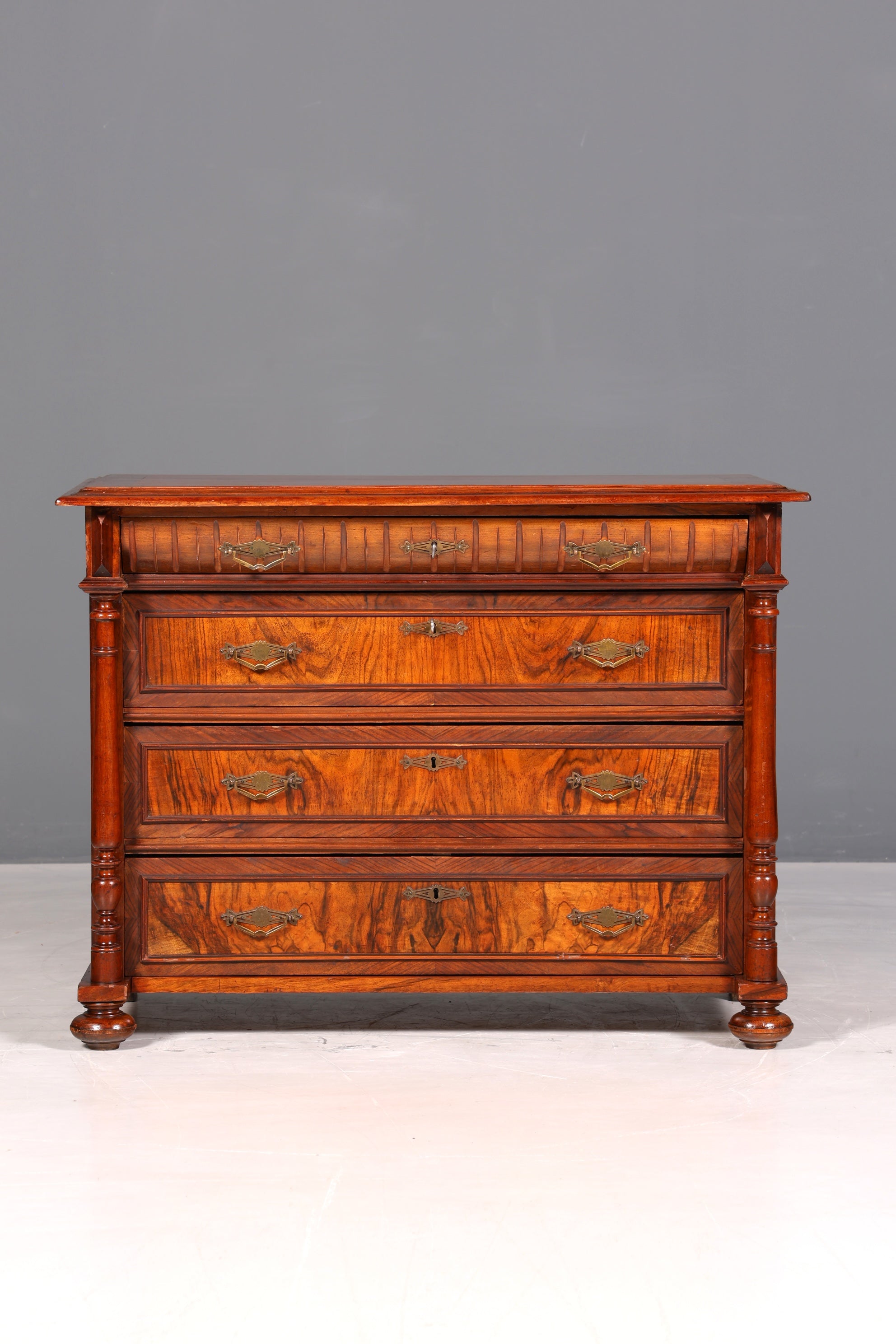 Beautiful Gründerzeit Louis Philippe chest of drawers, walnut sideboard circa 1880