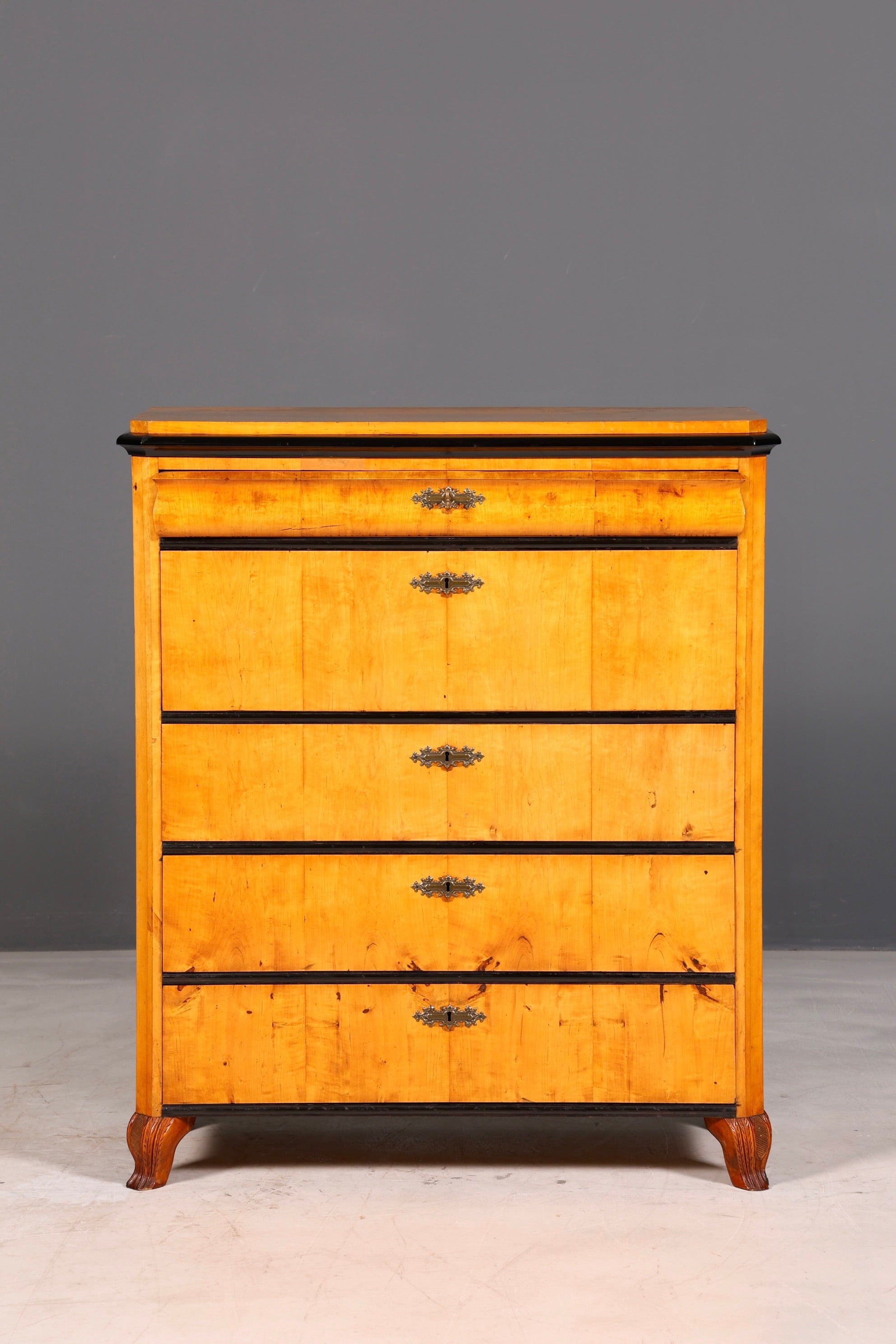 Wunderschöne Biedermeier Kommode Antik Vertiko Schubladenkommode Birke um 1850 Massivholz