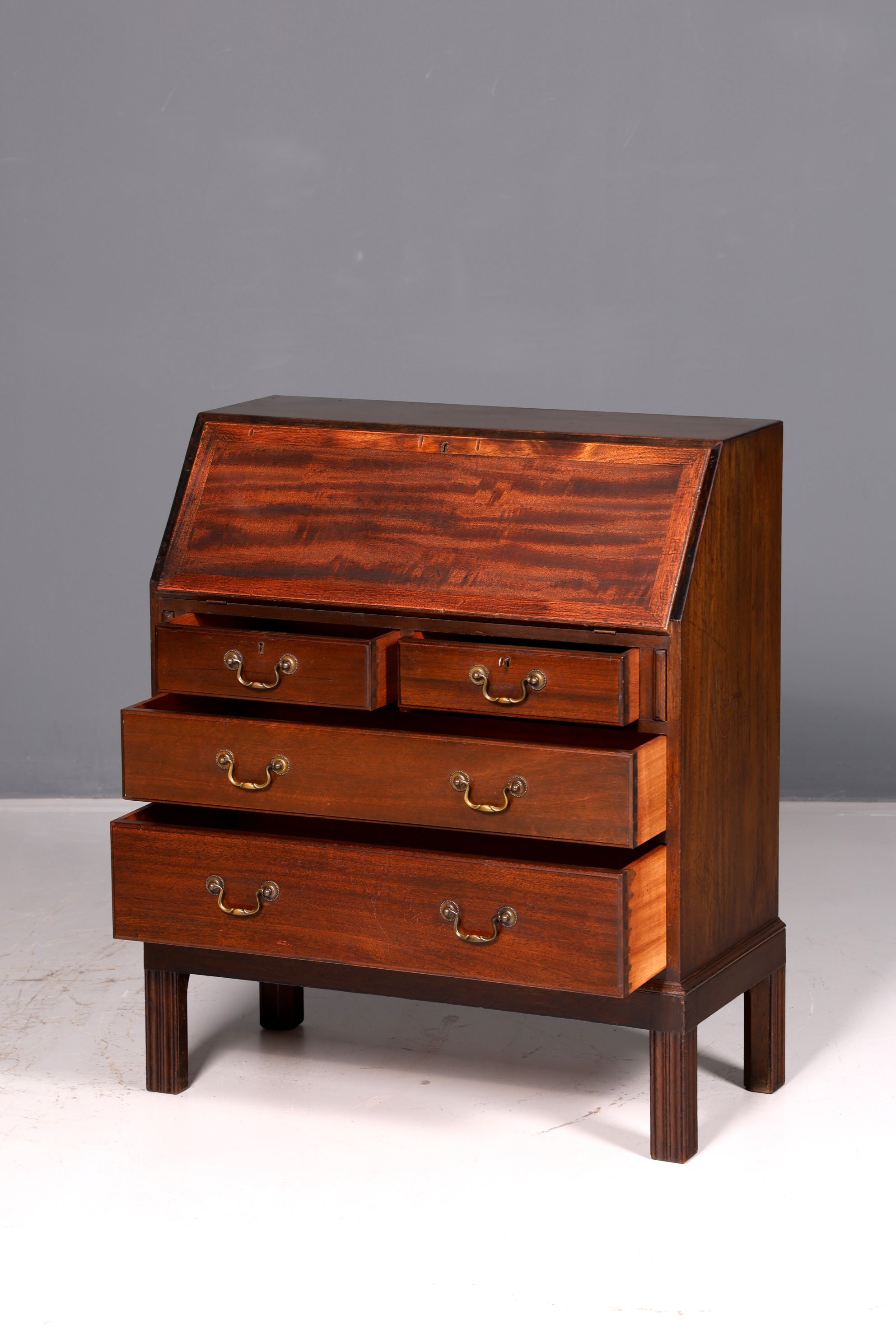 Wunderschöner Englischer Sekretär Schreibkommode Echt Holz Schreibtisch Kommode Büro Antik Vintage