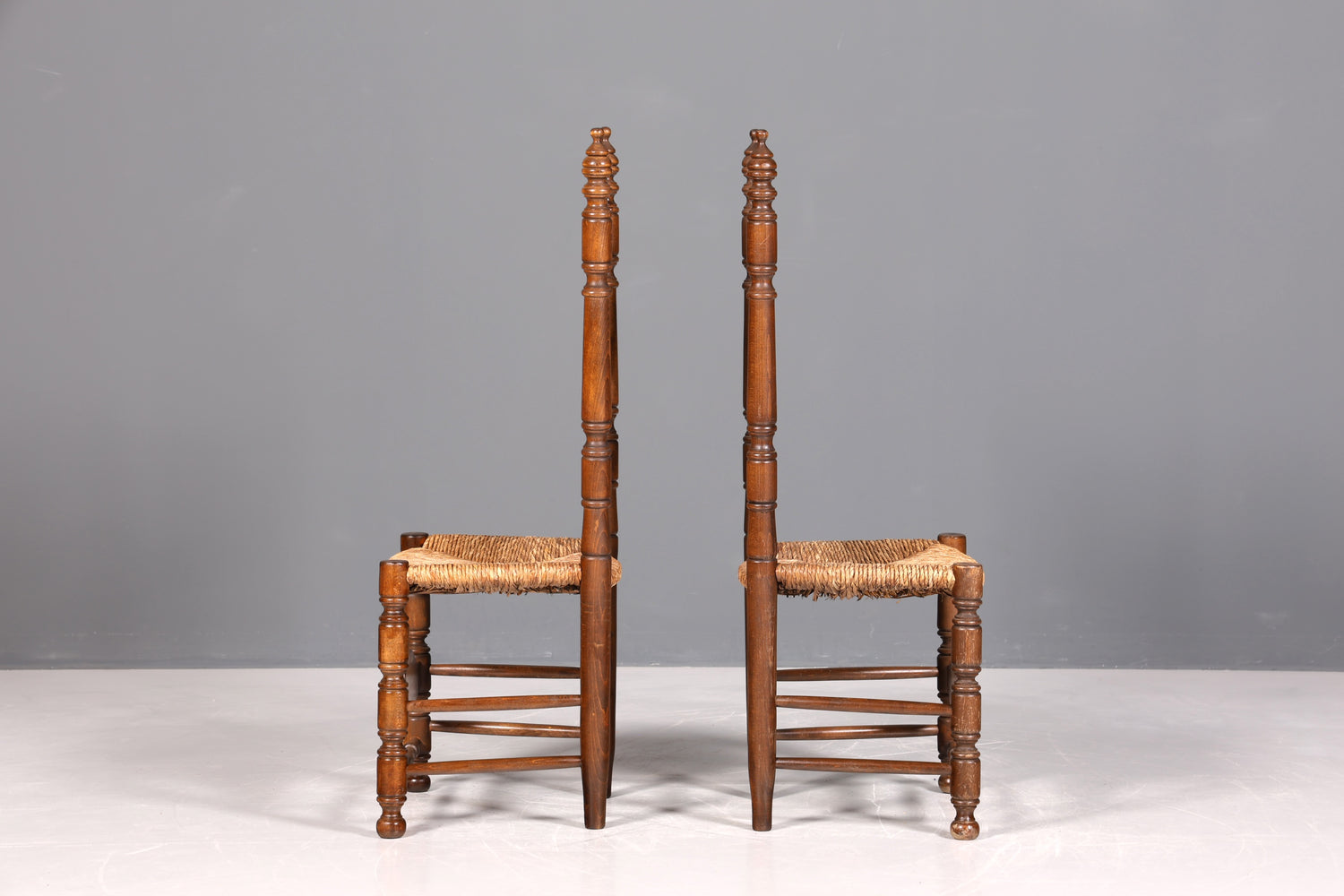 2x Wunderschöne Spanische Stühle Stuhl Set Rattan Rustikale Stühle Küchenstühle