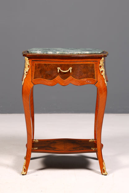 Dreamy Louis XV side table, Baroque style, marble console table, chest of drawers, telephone table