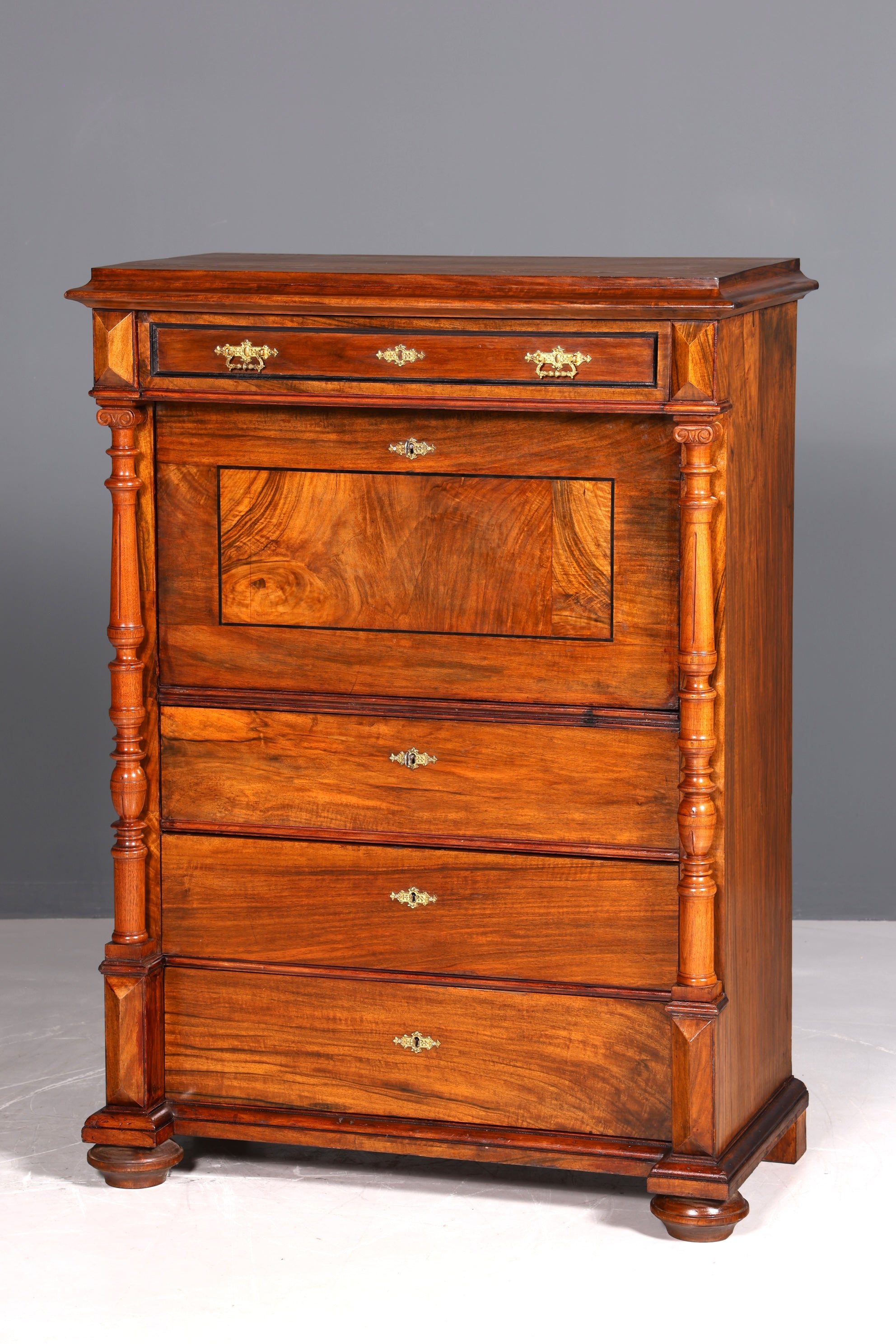 Traumhafter Gründerzeit Sekretär Vertiko Highboard Louis Philippe Kommode Sekretär Schrank um 1880