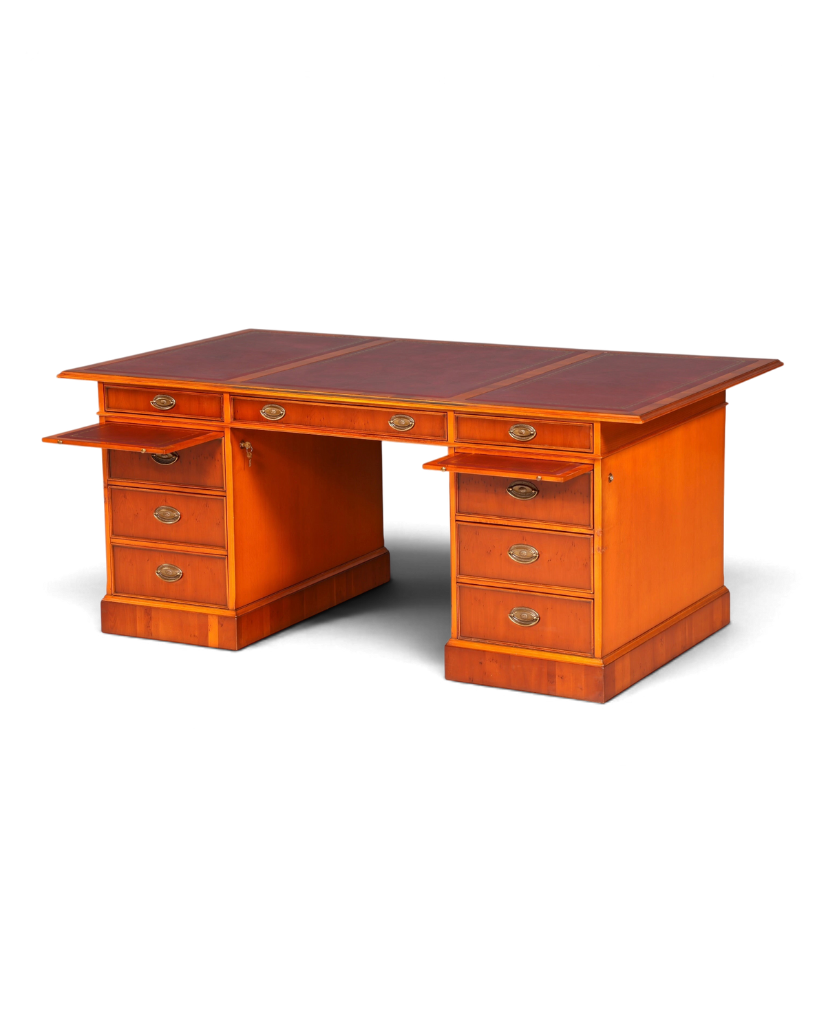 G721 Finish cm HELDENSE Wunderschöner Englischer Schreibtisch Englisch Eibe Desk Leder Auflage Antik Stil Bürotisch Office Desk (Kopie)