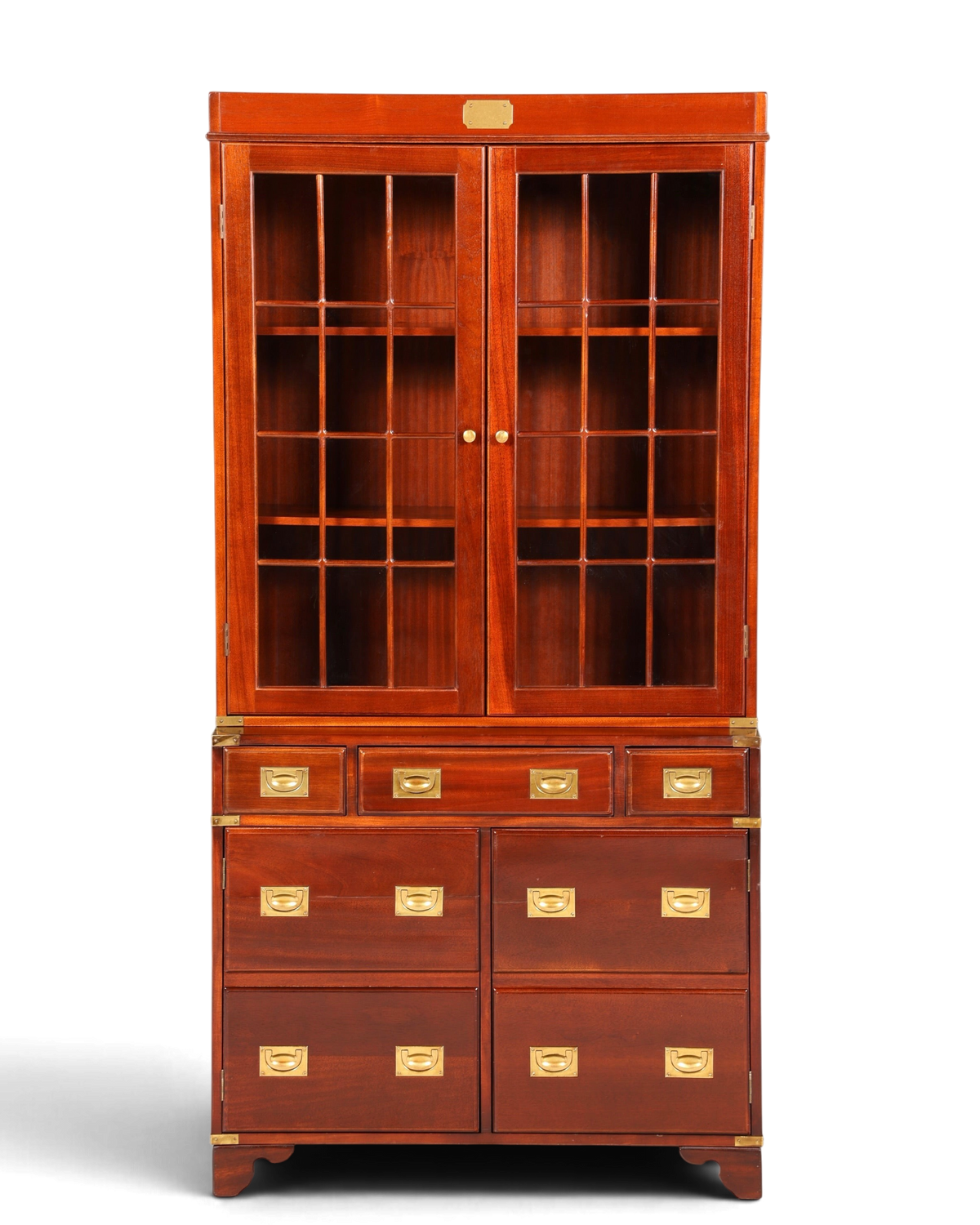 Wunderschöner Maritimer Vitrinenschrank Englischer Schrank echt Holz Bibliothek Englische Anrichte
