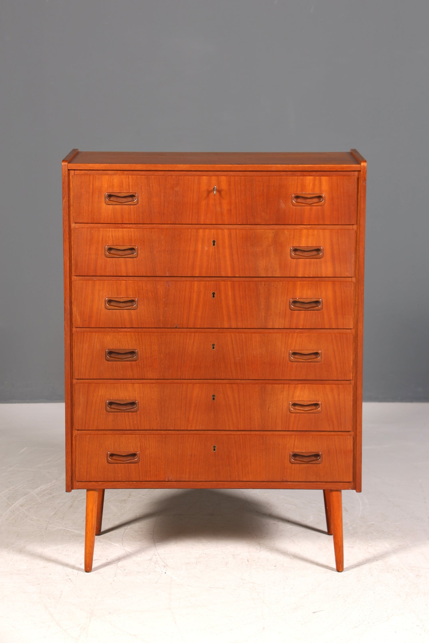 G009 Finish cm, Wunderschöne Mid Century Kommode Vintage Vertiko 60s 70s Schrank Schubladenkommode