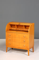 Wunderschöner Mid Century Rollladen Sekretär echt Holz Büro Schrank Retro Schreibkommode