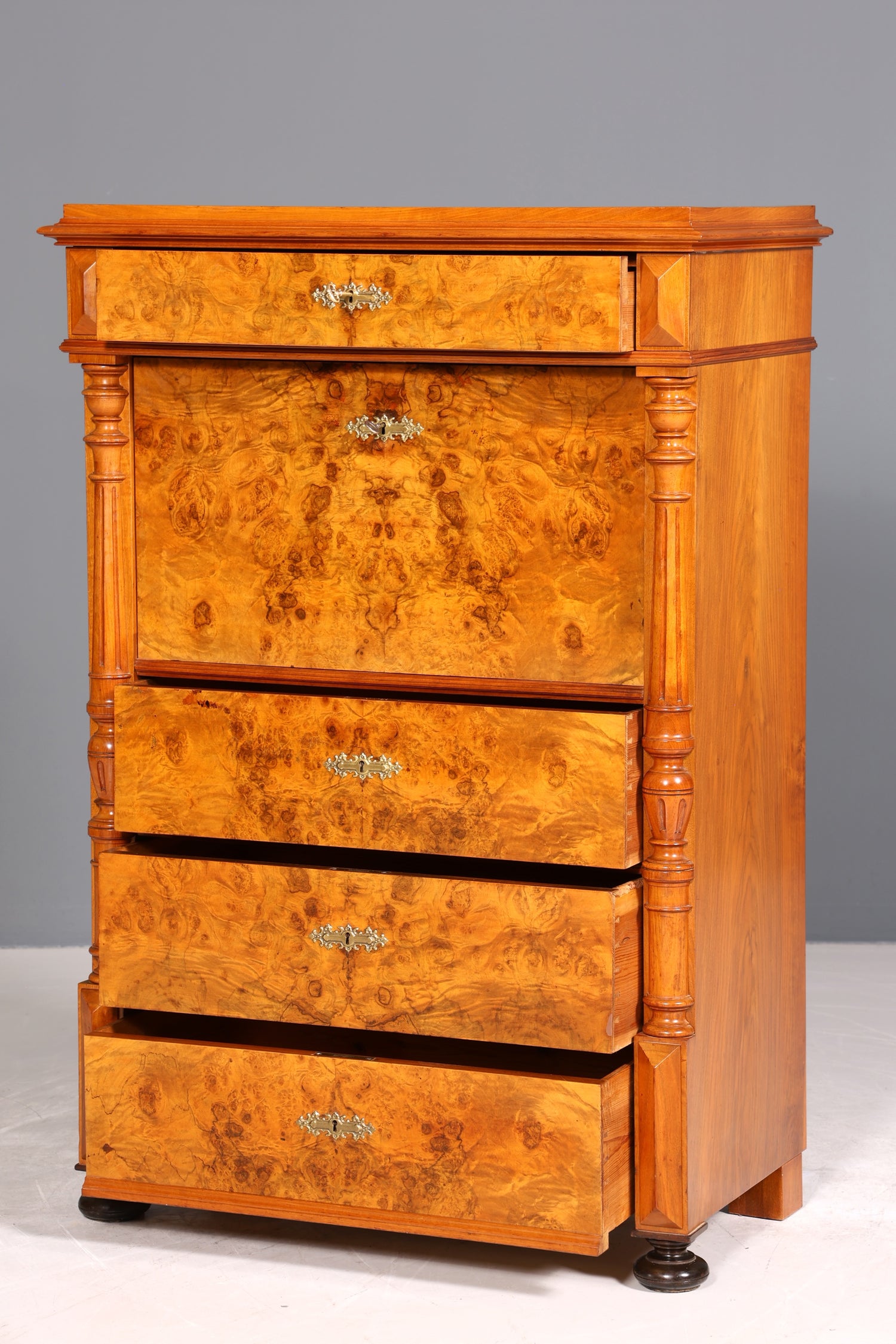 Wunderschöner Gründerzeit Sekretär Vertiko Highboard Louis Philippe Kommode um 1880