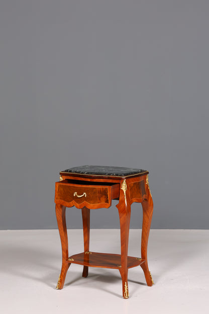 Wunderschöner Louis XV Beistelltisch Barock Stil Ablagetisch Marmor Kommode Telefontisch