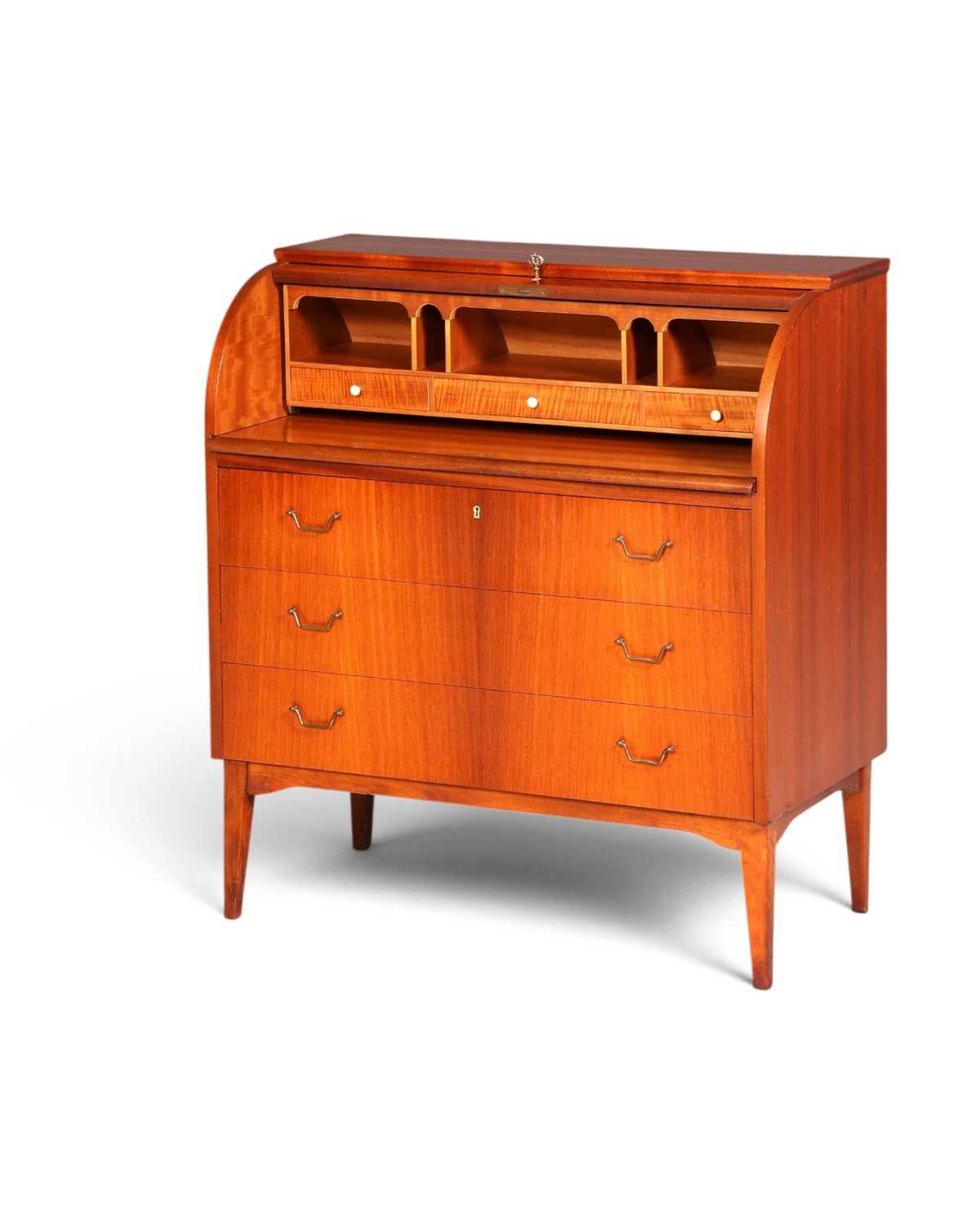 Wunderschöner Mid Century Rollladen Sekretär echt Holz Büro Schrank Vintage Schreibkommode