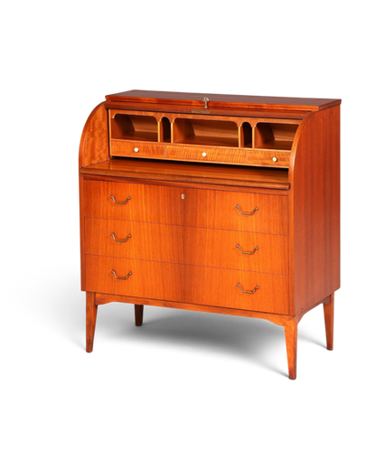 Wunderschöner Mid Century Rollladen Sekretär echt Holz Büro Schrank Vintage Schreibkommode