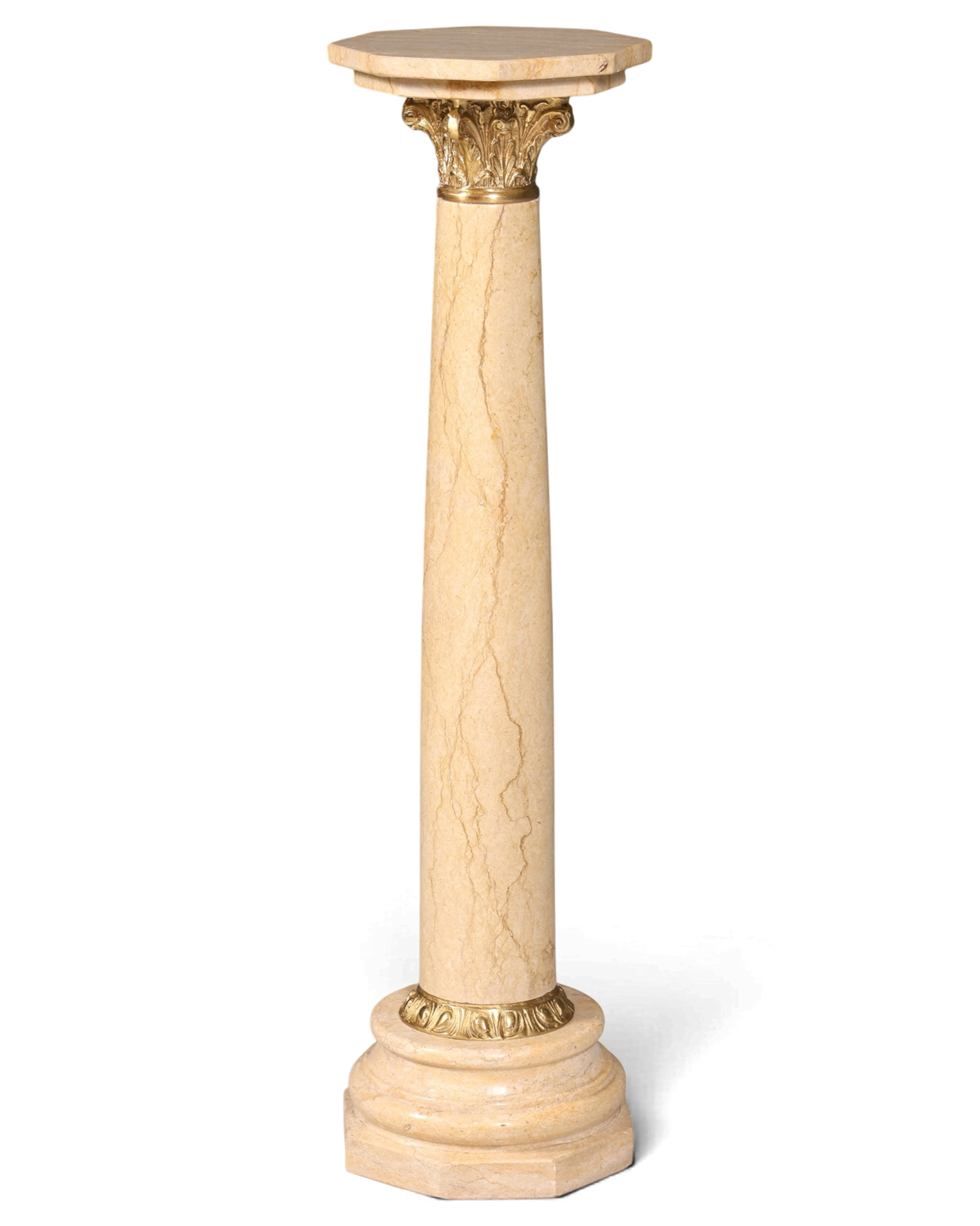 Wunderschöne Barock Stil Säule Louis XV Marmor Blumensäule Naturstein Beige Sockel Ablage 2 von 2