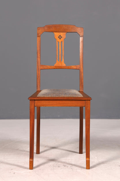 Antiker Jugendstil Stuhl ohne Armlehne Sekretär Stuhl Esszimmerstuhl Holzstuhl Antik Stil Sitzmöbel