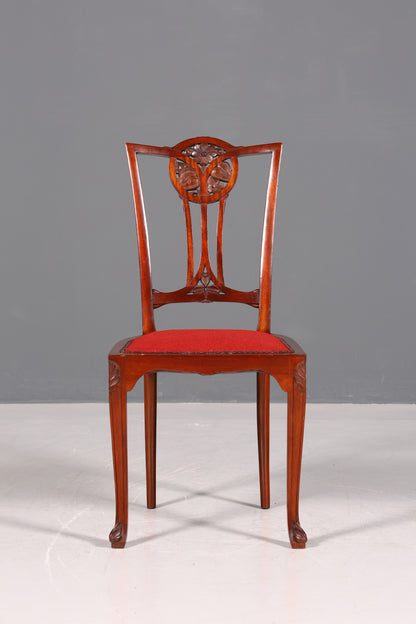 Wunderschöner Jugendstil Stuhl Sekretär Stuhl Englisch Antik Küchenstuhl um 1900 1 von 2