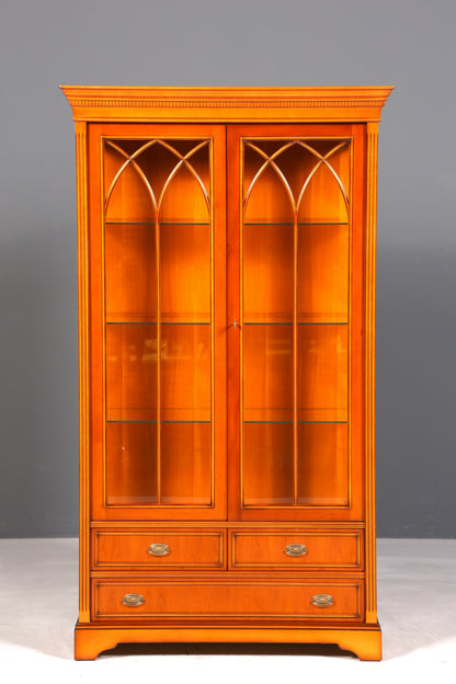 Wunderschöne Englische Vitrine Eibe Bücherschrank Buffet Antik Stil Glasvitrine