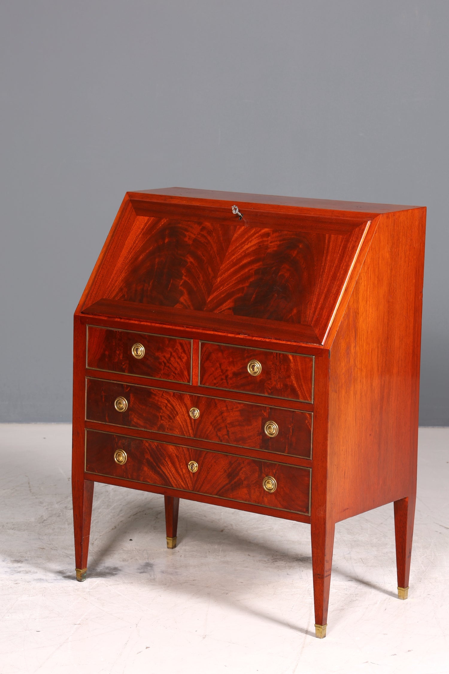 Edler Sekretär im Louis Seize Stil Büro Kommode Empire Englisch Schreibkommode Schreibtisch