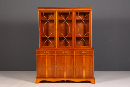 Wunderschöne Englische Vitrine Eibe Bücherschrank Buffet Antik Glasvitrine Schrank Vintage