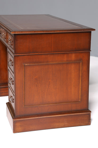 Wunderschöner Englischer Schreibtisch echt Lederauflage Bürotisch Antik Stil Office Desk