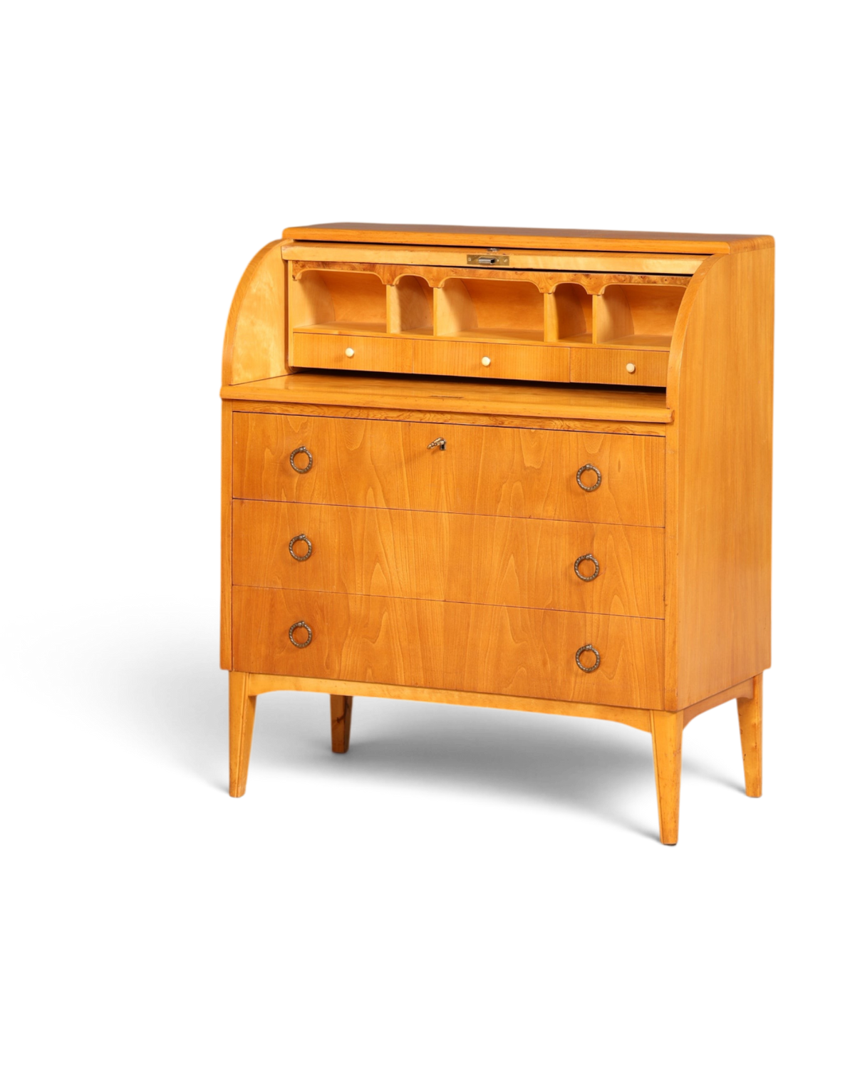 Wunderschöner Mid Century Rollladen Sekretär echt Holz Büro Schrank Vintage Schreibkommode 60s