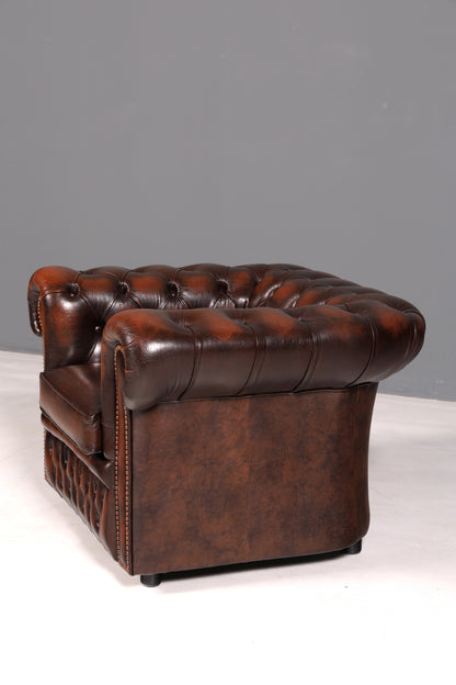 Edler Original Centurion Chesterfield Sessel Englischer Armlehnsessel Herrensessel Ledersessel England
