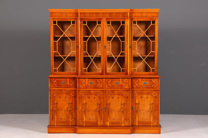 G387 Finish Wunderschöne Englische Vitrine Bücherschrank Buffet Antik Stil Englisch Eibe Glasvitrine Bibliothek (Kopie)