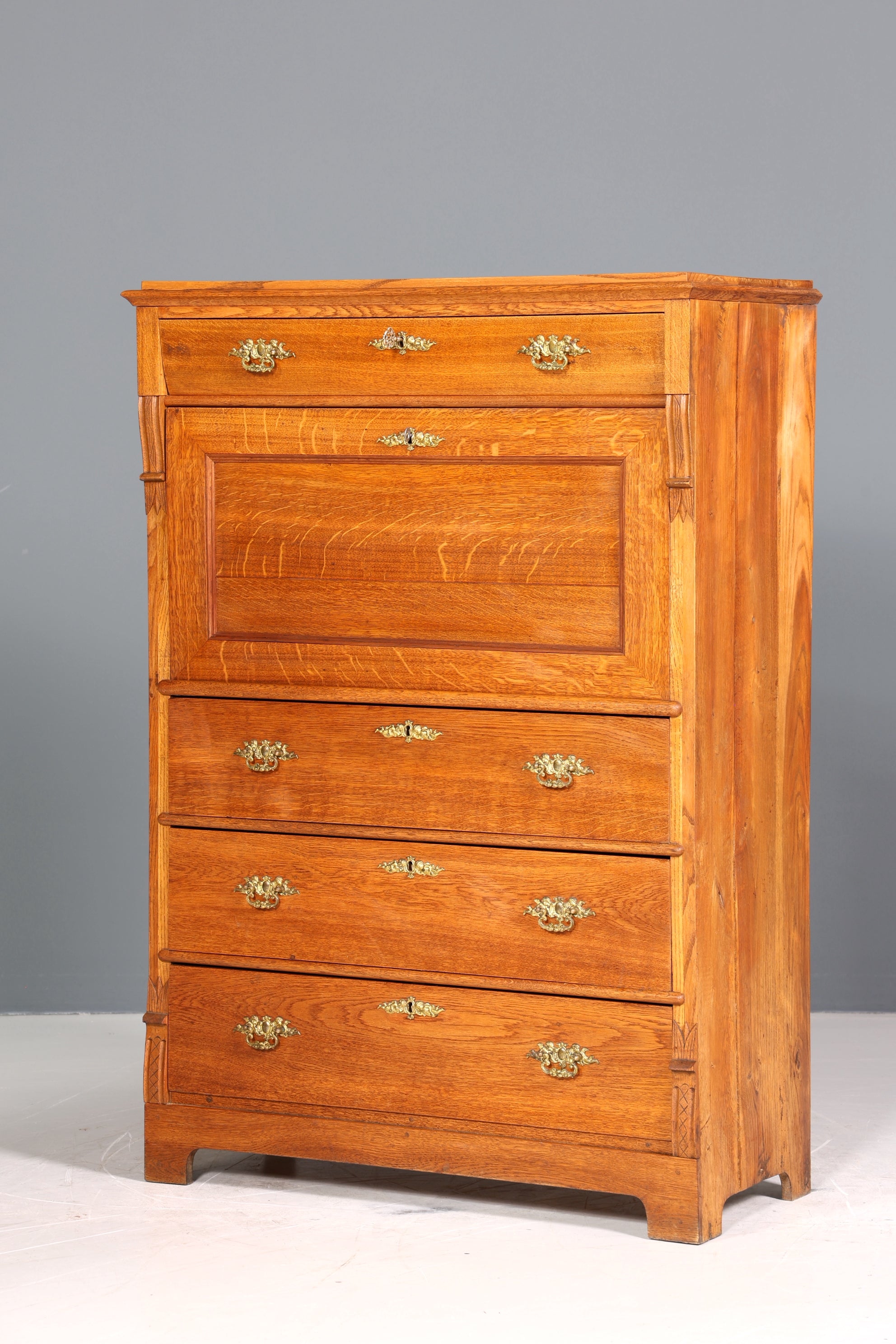 Edler Louis Philippe Sekretär um 1880 Gründerzeit Antik Schrank Chiffoniere Highboard
