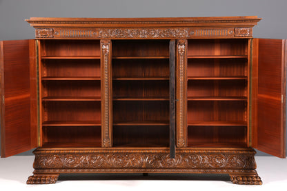 Wunderschöner Neorenaissance Bücherschrank Antik Vitrine Herrenzimmer Gründerzeit Buffet Schrank Regal Kanzlei
