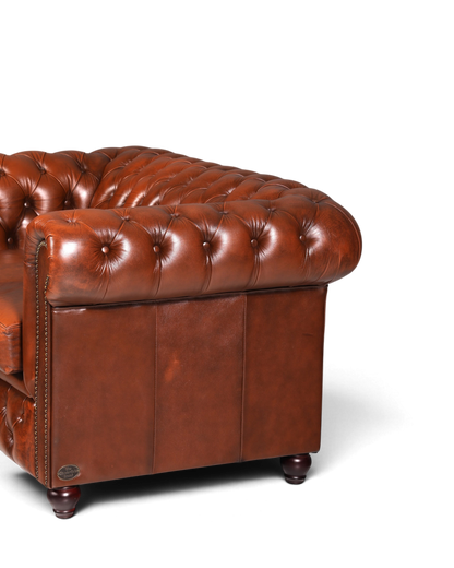 G118 Finish Wunderschönes Original Chesterfield 2er Sofa Englisch Oxblood Leder 2- Sitzer Couch
