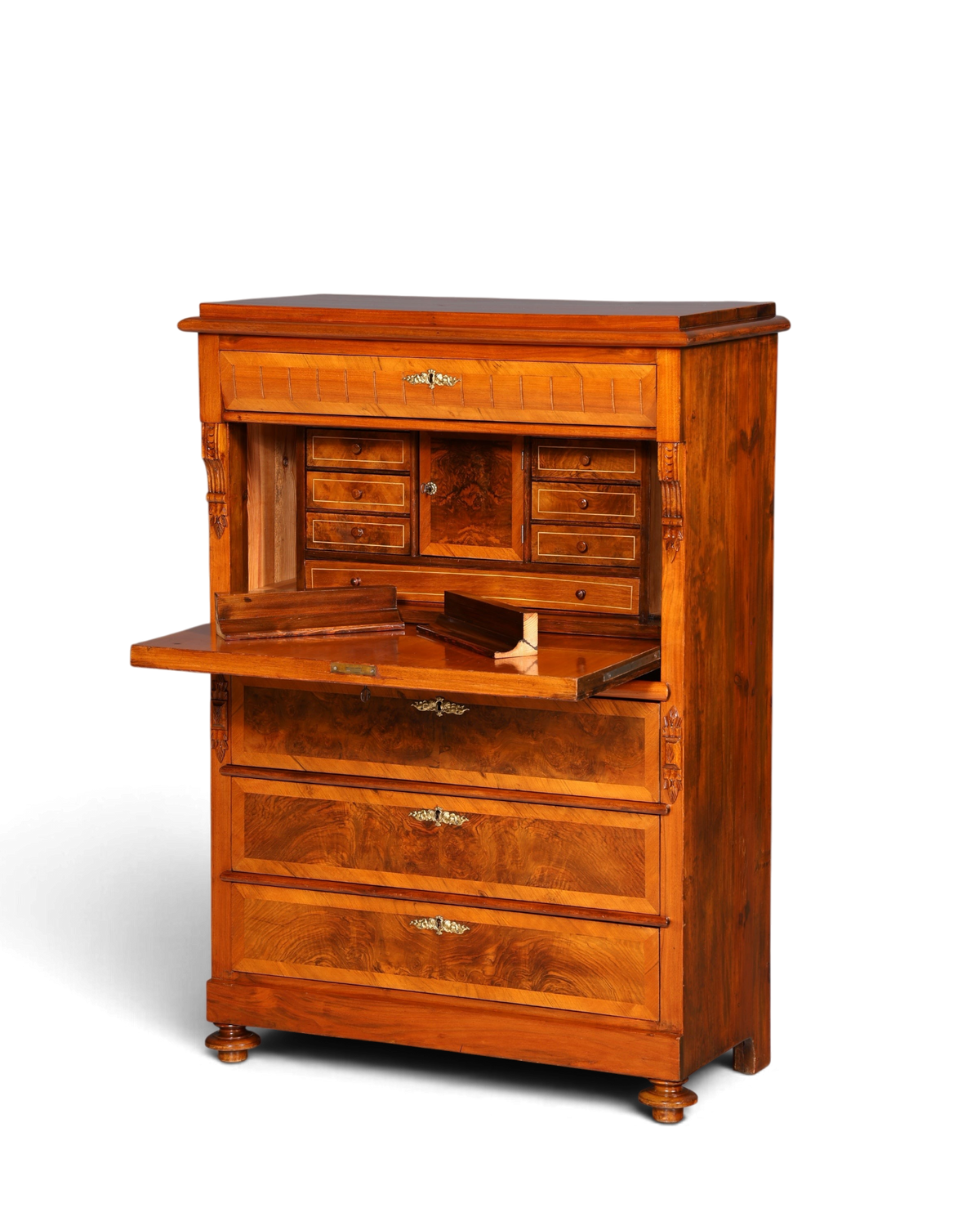 G442 Finish Wunderschöner Gründerzeit Sekretär Kommode Jugendstil Schubladenkommode Antik Vertiko (Kopie)
