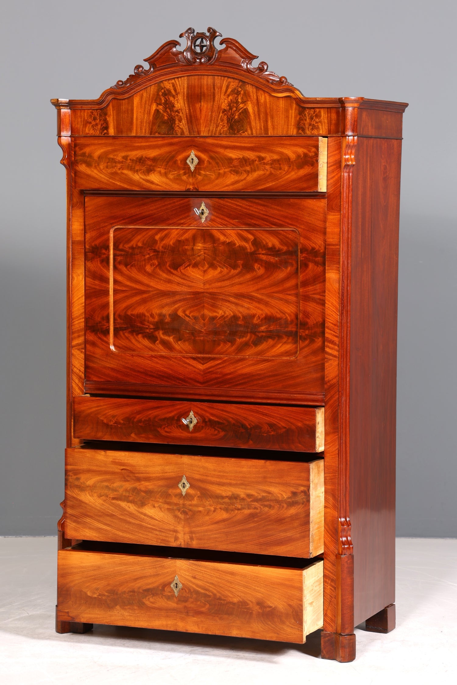 Beeindruckender Louis Philippe Sekretär um 1880 Gründerzeit Antik Schrank Chiffoniere