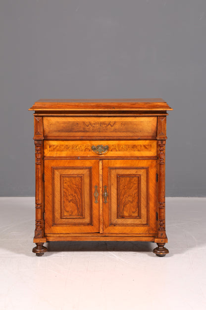 Wunderschöner Gründerzeit Schrank Louis Philippe Nussbaum Kommode um 1880 Vertiko Highboard Antik