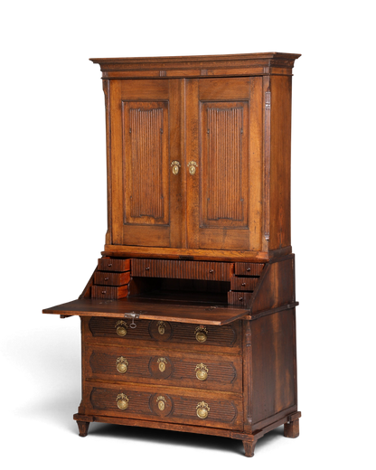 Beeindruckender Biedermeier Sekretär Louis Seize Aufsatzsekretär um 1810 Schreibkommode Büroschrank Kommode