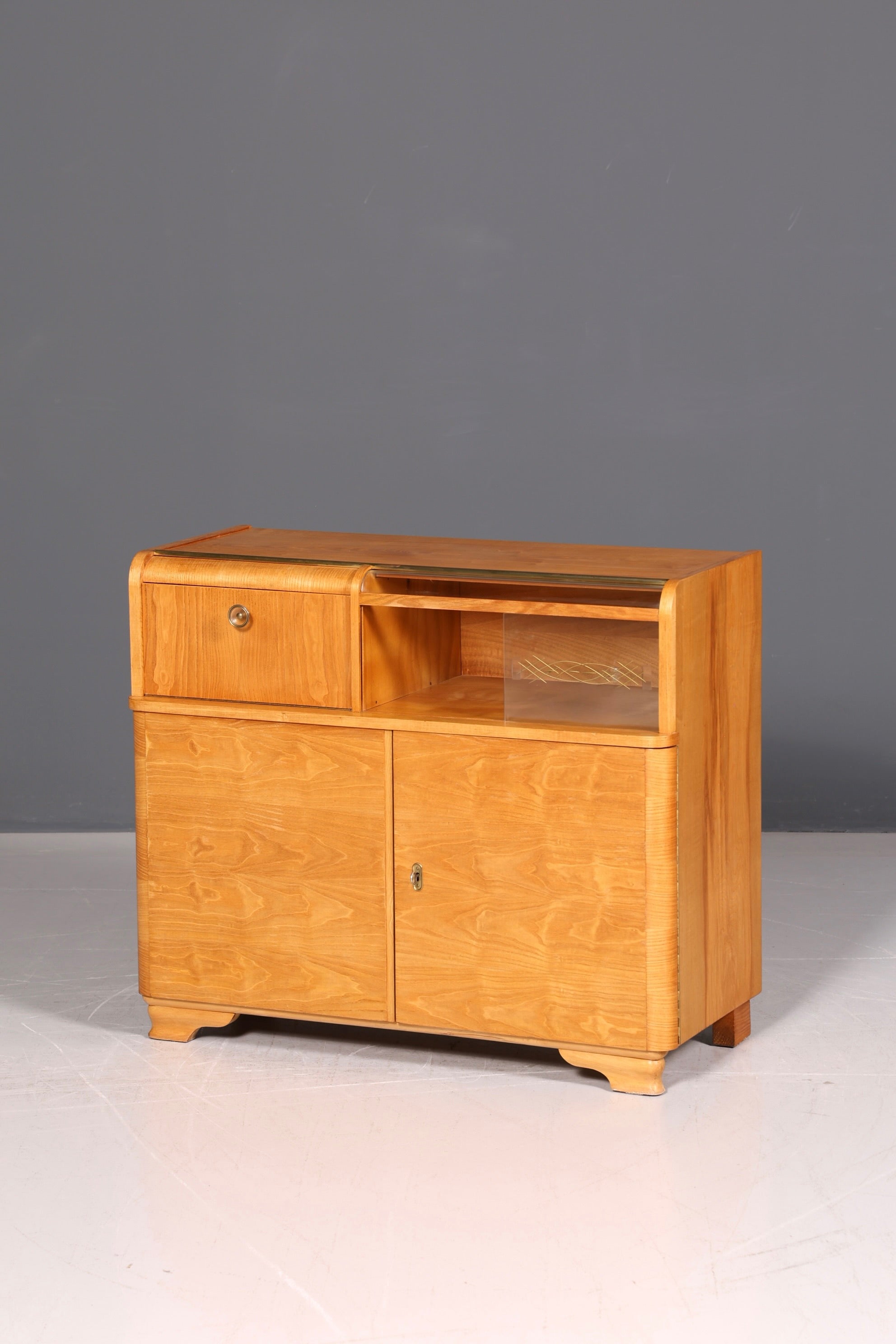 Traumhafte Mid Century Kommode Barschrank Art Deco Vintage Schrank Sideboard Teak 60s Flurkommode