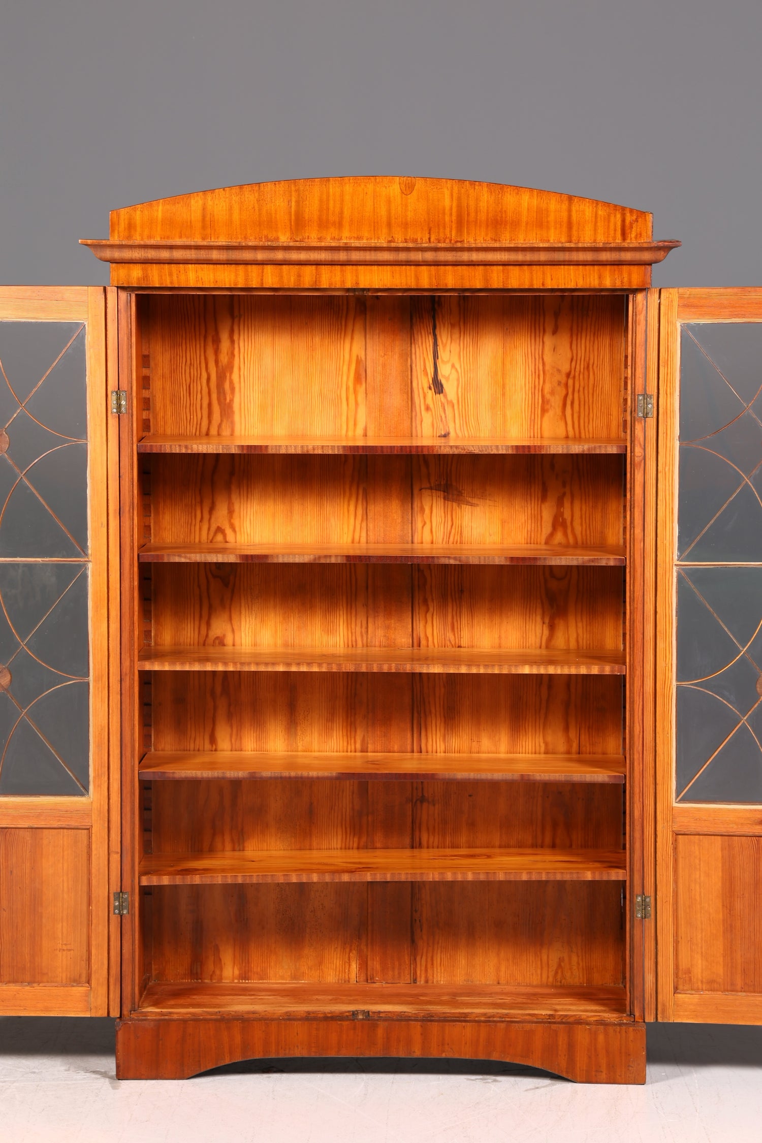 Beeindruckende Biedermeier Vitrine Glasvitrine Bücherschrank Bibliothek Art Deco Bücherregal Antik Massivholz